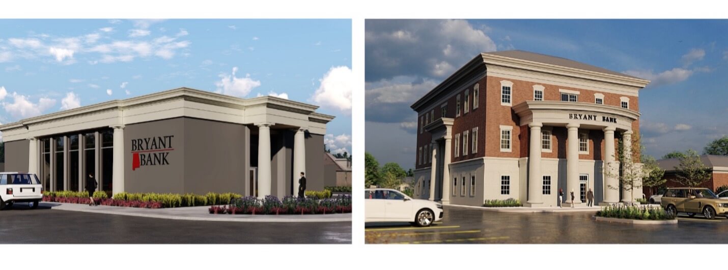 Bryant Bank new Homewood and Mobile office renderings