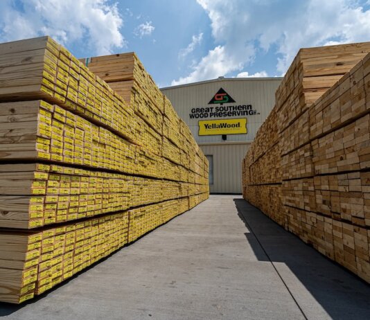 Great Southern Wood building lumber treatment plant in North Carolina